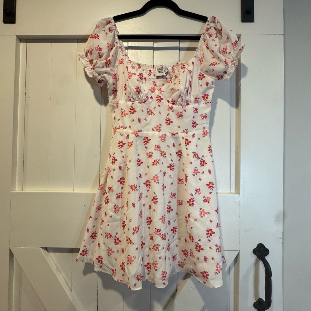 Princess Polly white and pink floral babydoll dress
